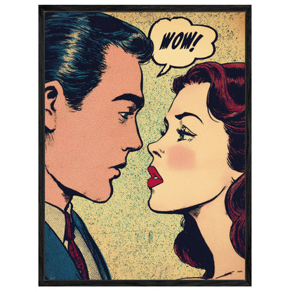 Romantisches Comicpaar Leinwandbild