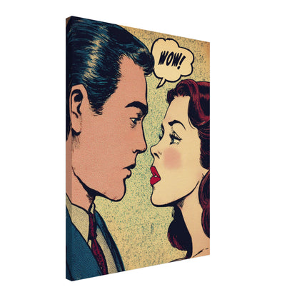 Romantisches Comicpaar Leinwandbild