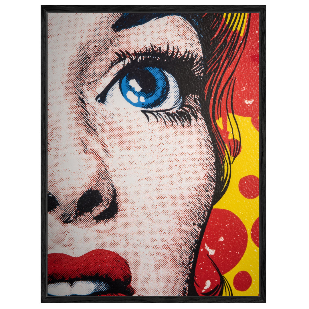 Fasziniert blaue Augen Leinwandbild Pop Art – Leinwand auf Holzrahmen – Ansicht 4