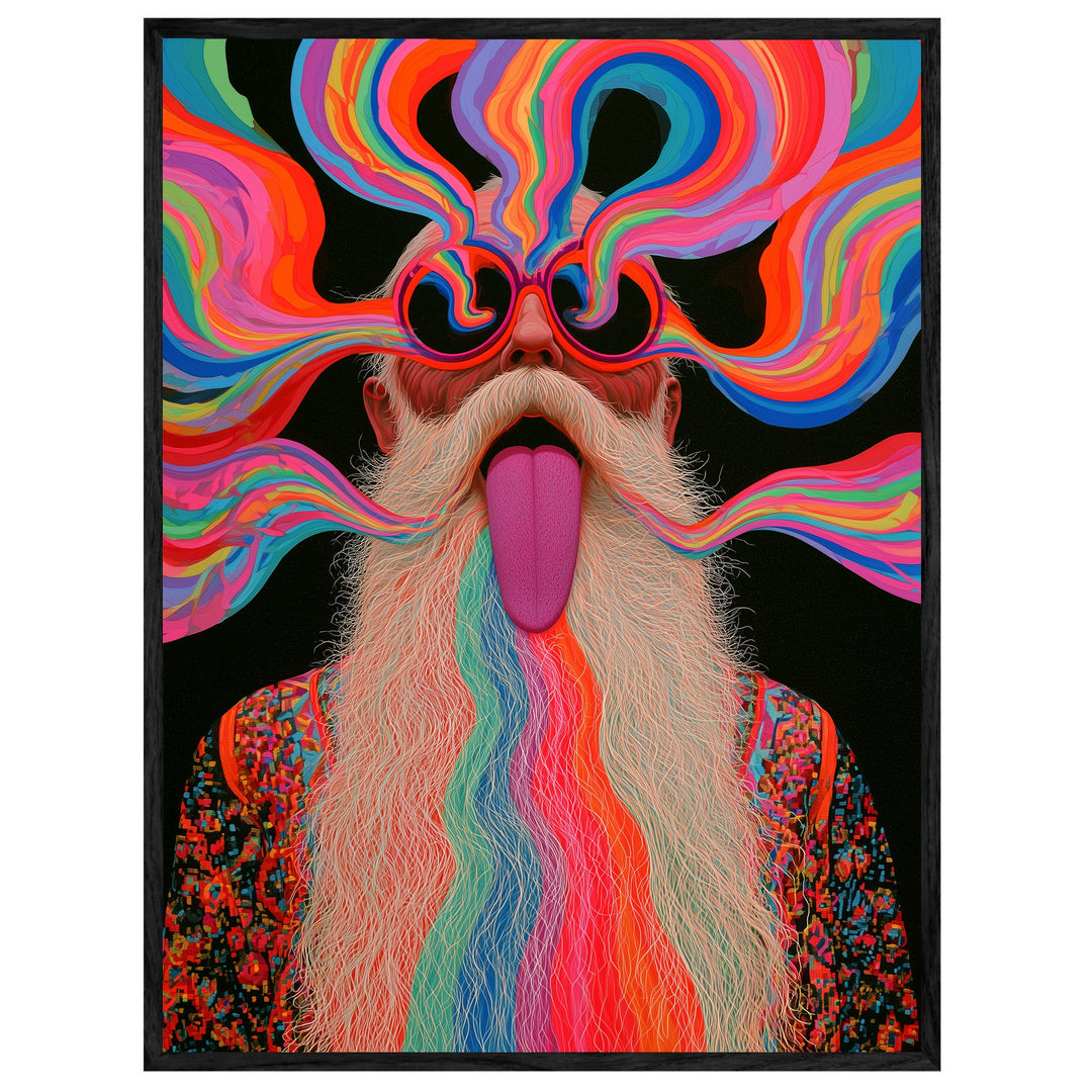 Psychedelischer Alter mit Bart Leinwand