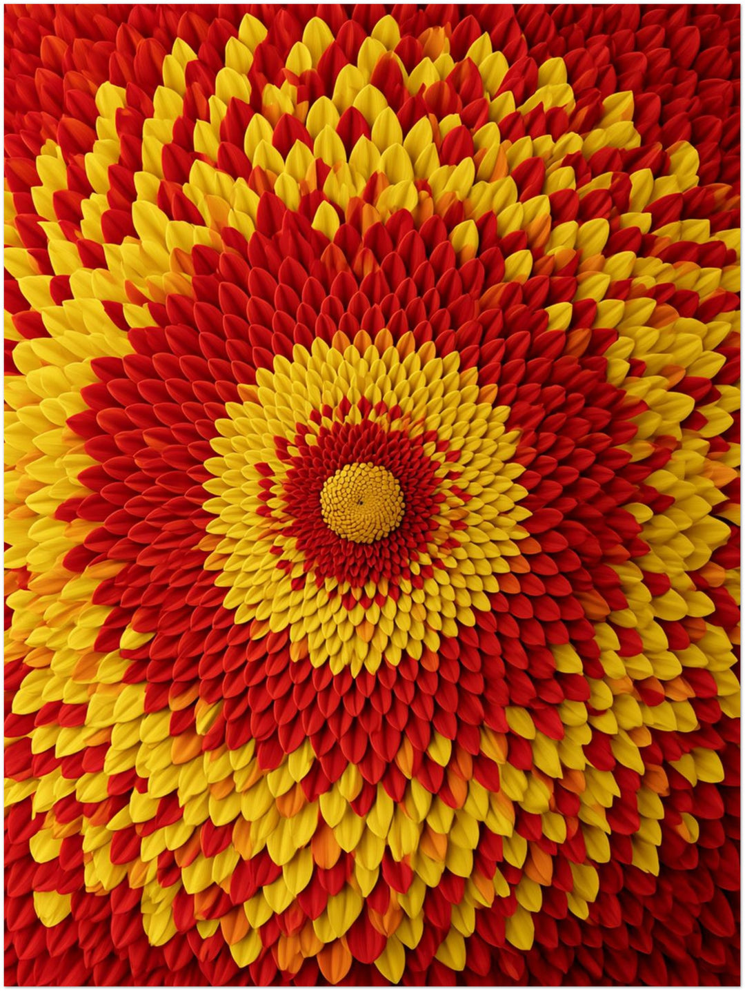 Feuriges Blüten Mandala Poster – Ohne Rahmen – Produktfoto
