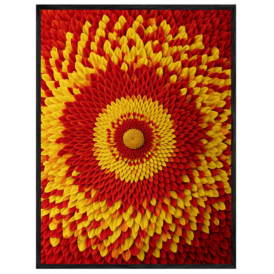 Feuriges Blüten Mandala Leinwand