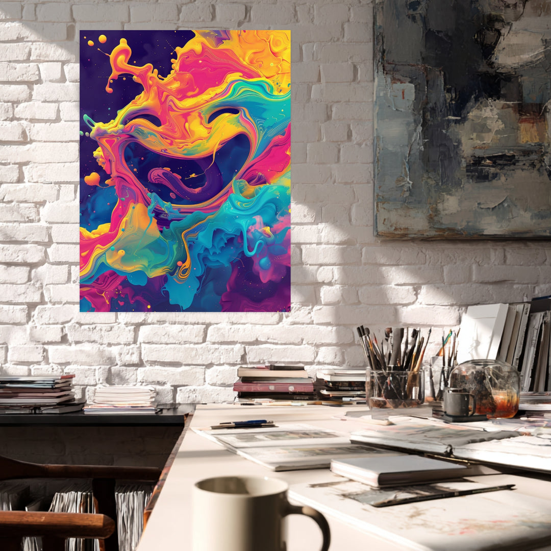 Farbenfrohes Lächeln Poster Psychedelic – mattes Kunstdruck-Papier – Ansicht 3