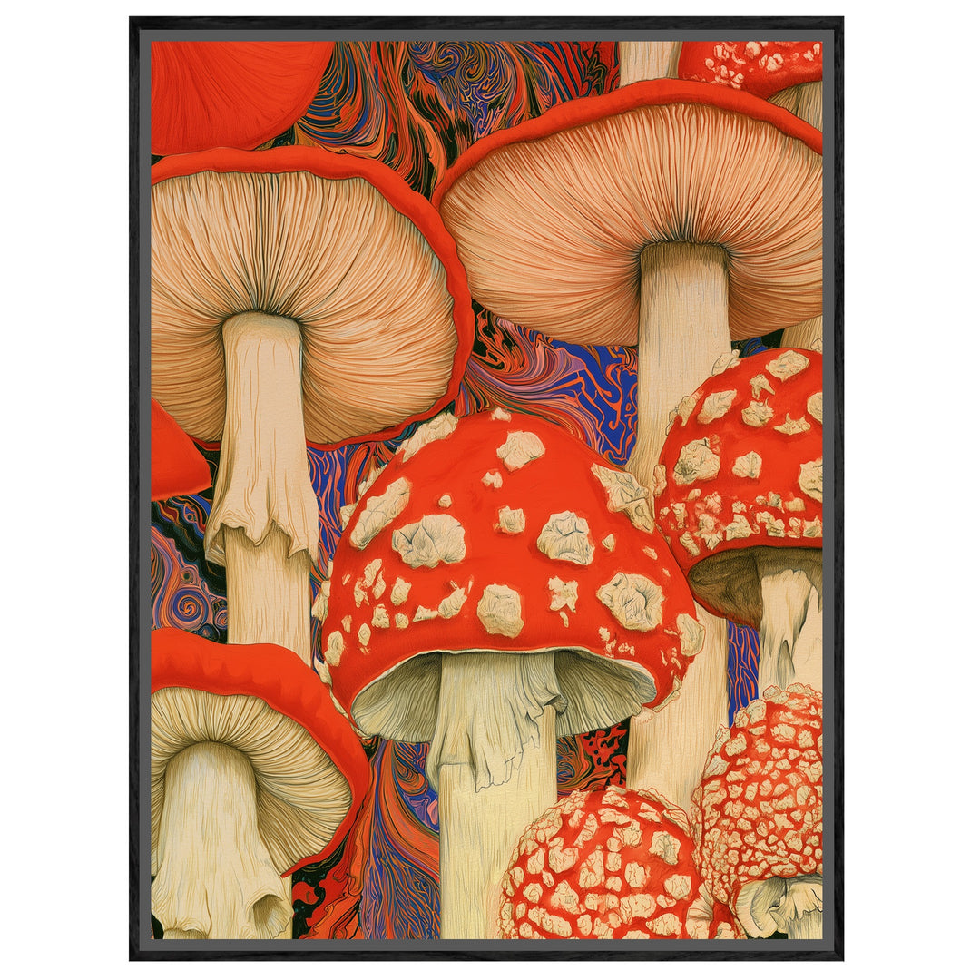 Psychedelische Pilze in Rot Leinwandbild – Leinwandbild