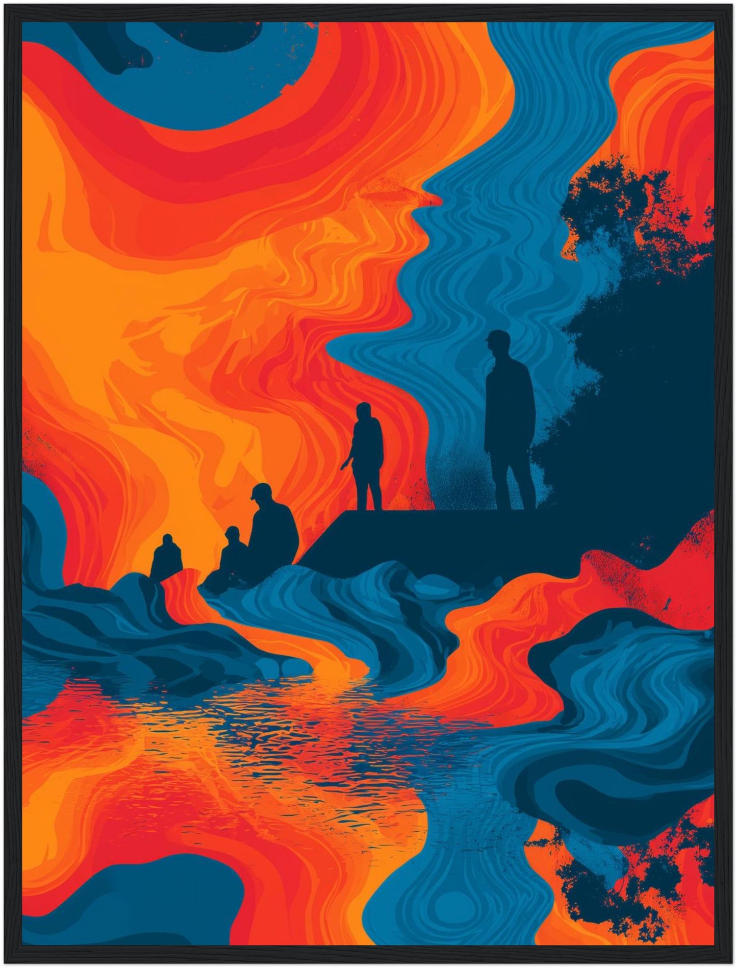 Fließende Figurenlandschaft Poster