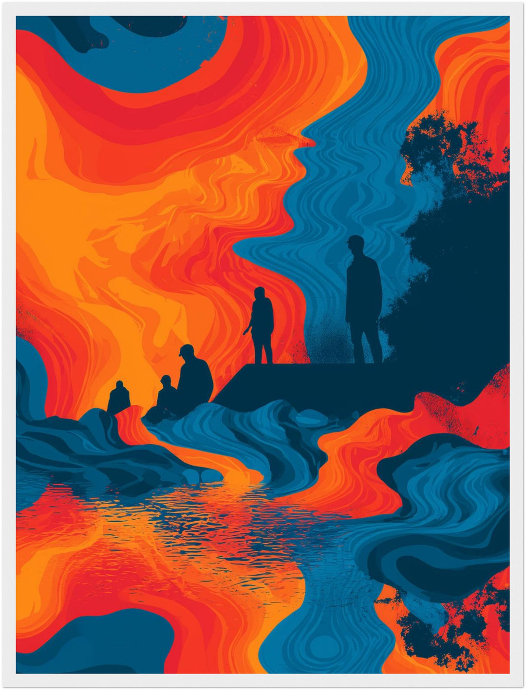 Fließende Figurenlandschaft Poster abstrakt – mattes Kunstdruck-Papier – Ansicht 6