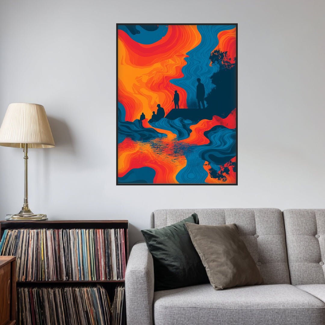 Fließende Figurenlandschaft Poster abstrakt – mattes Kunstdruck-Papier – Ansicht 3