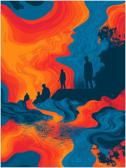 Fließende Figurenlandschaft Poster