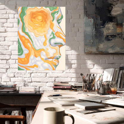 Fließendes Gesichtsprofil Poster