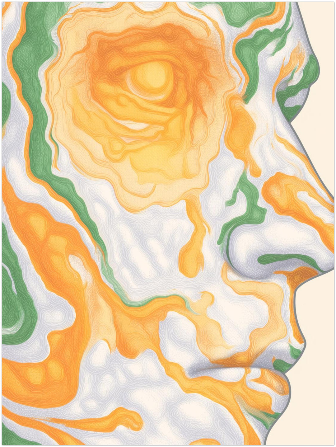 Fließendes Gesichtsprofil abstrakt – Wandkunst
