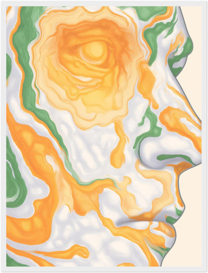 Fließendes Gesichtsprofil Poster