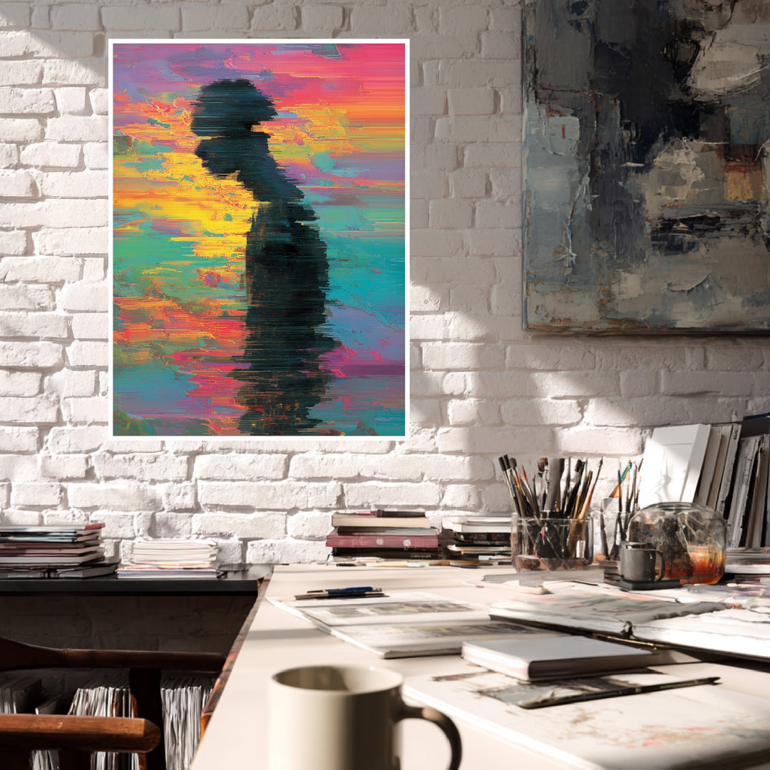 Fragmentierte Silhouette Poster abstrakt – mattes Kunstdruck-Papier – Ansicht 6