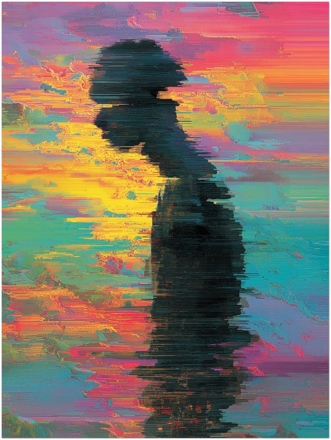 Fragmentierte Silhouette abstrakt – Wandkunst