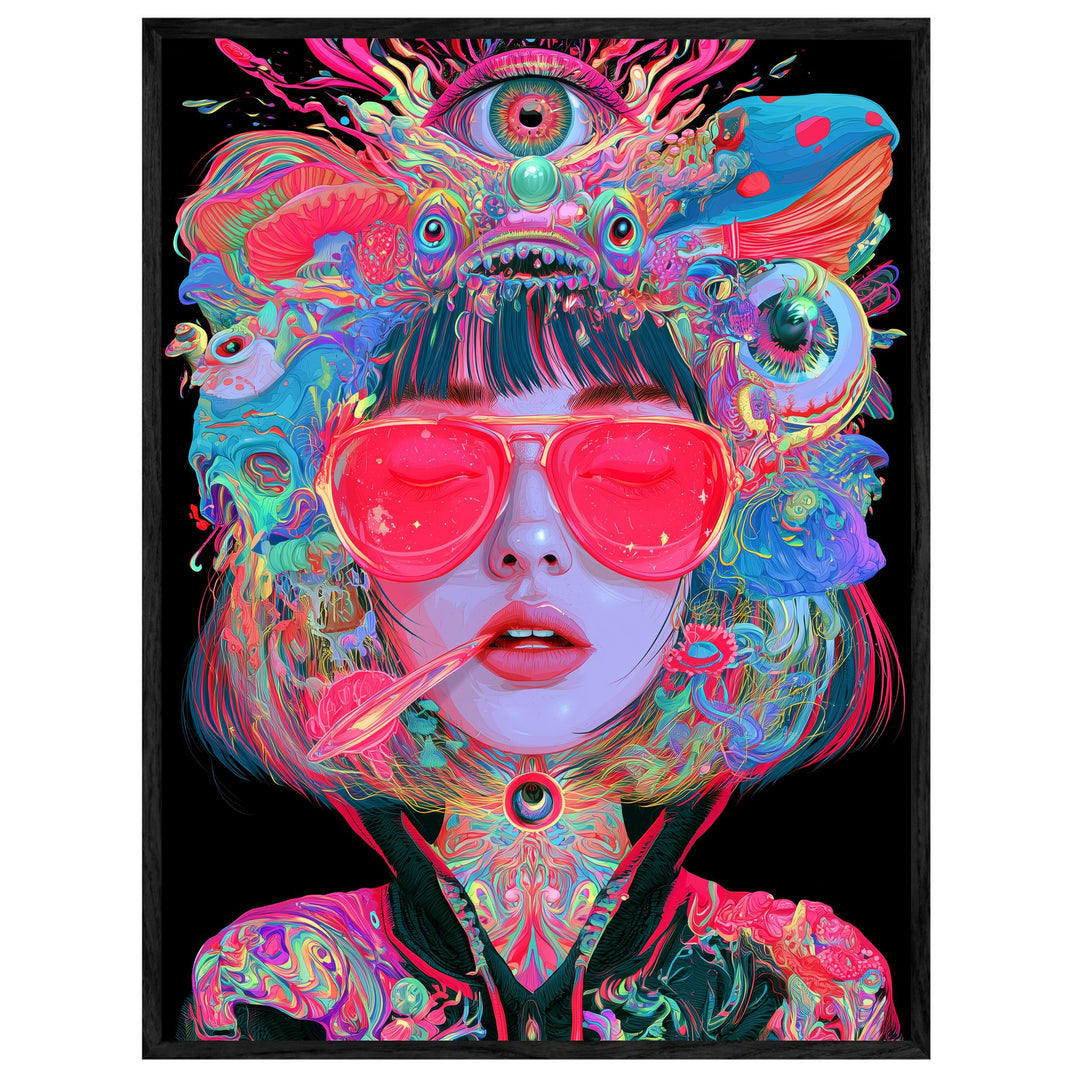Frau mit pinker Sonnenbrille Leinwand