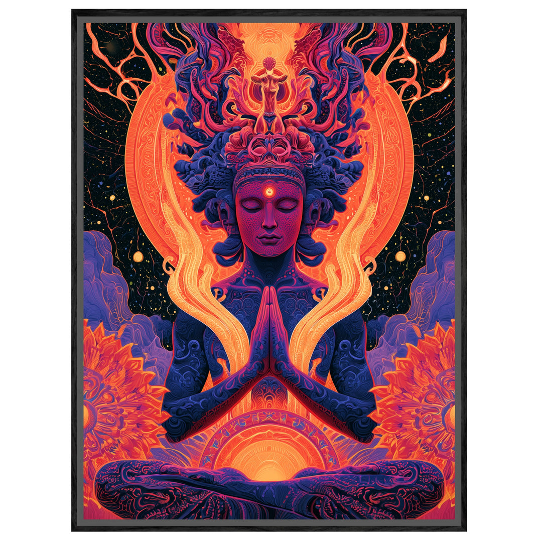Meditierende Göttin mit Lotus Leinwandbild – Leinwandbild