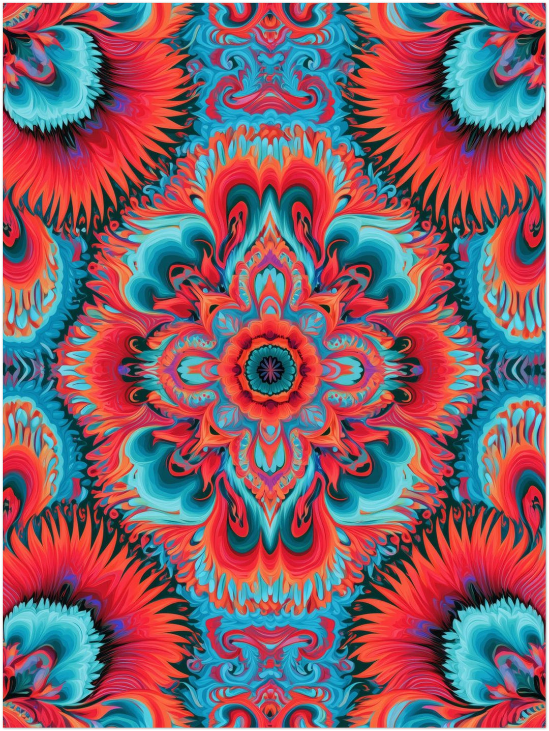 Mandala in Flammen Leinwandbild – Ohne Rahmen – Produktfoto