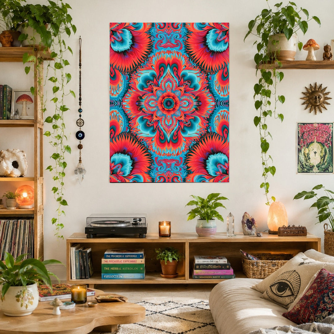 Mandala in Flammen Leinwandbild – Ohne Rahmen – Produktfoto