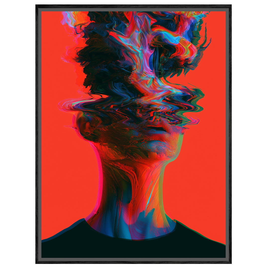 Psychedelischer Kopf in Wellen Leinwandbild – Leinwandbild