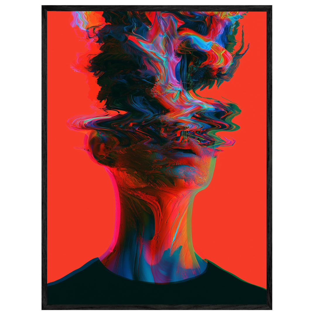 Psychedelischer Kopf in Wellen Leinwand