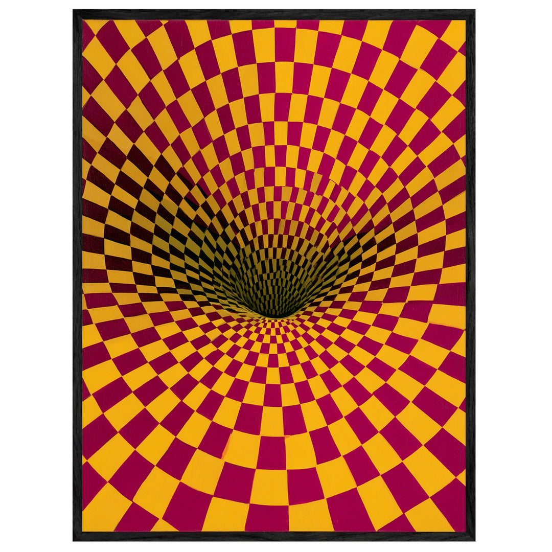 Psychedelischer Schachbrett-Strudel Leinwand