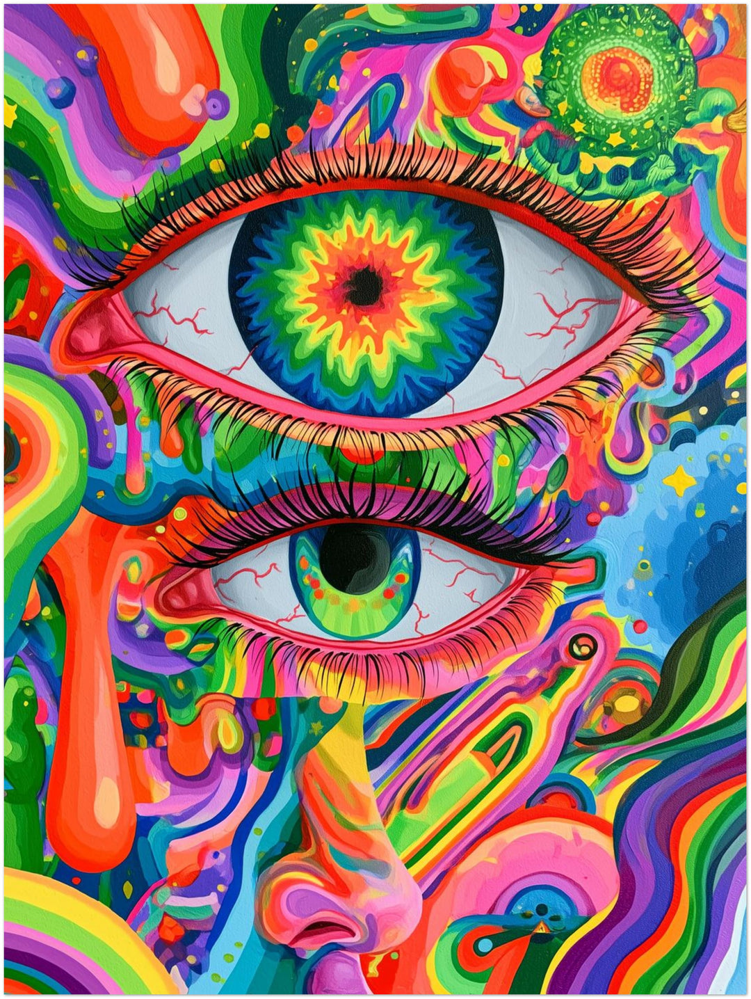 Zwei Augen Nahaufnahme Poster – Ohne Rahmen – Produktfoto