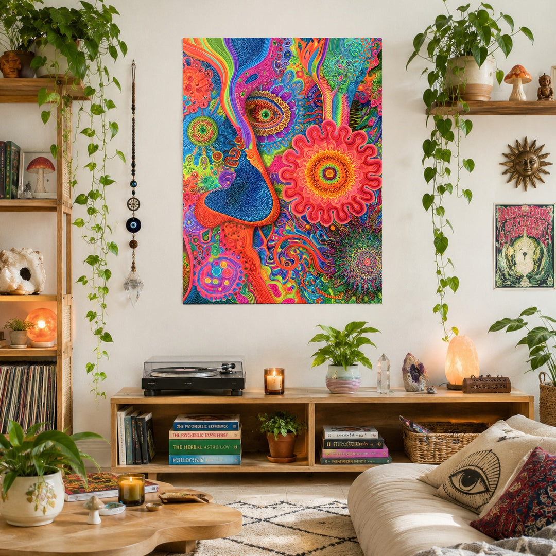 Psychedelisches Augenblüten Mandala Poster – Ohne Rahmen – Produktfoto