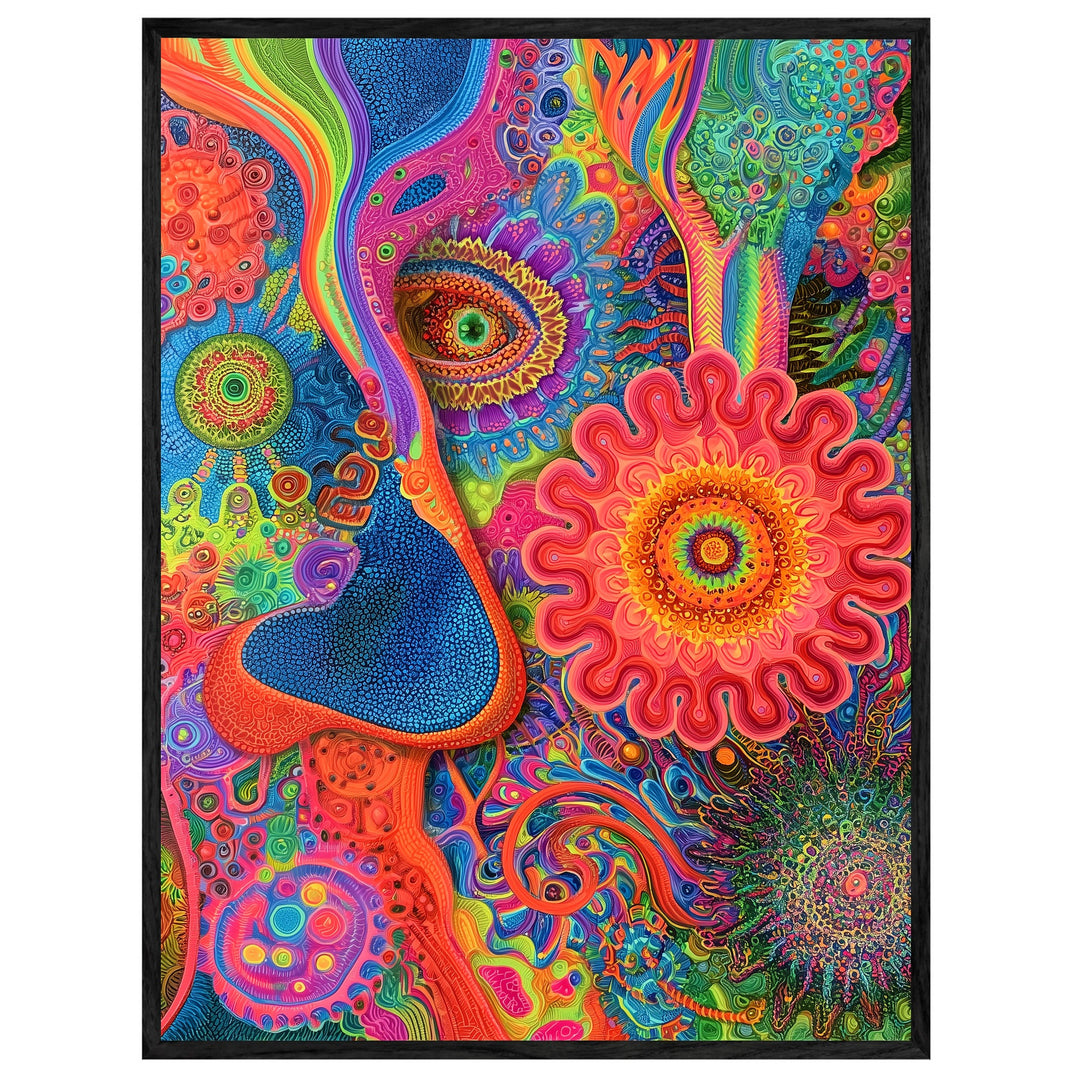 Psychedelisches Augenblüten Mandala Leinwand