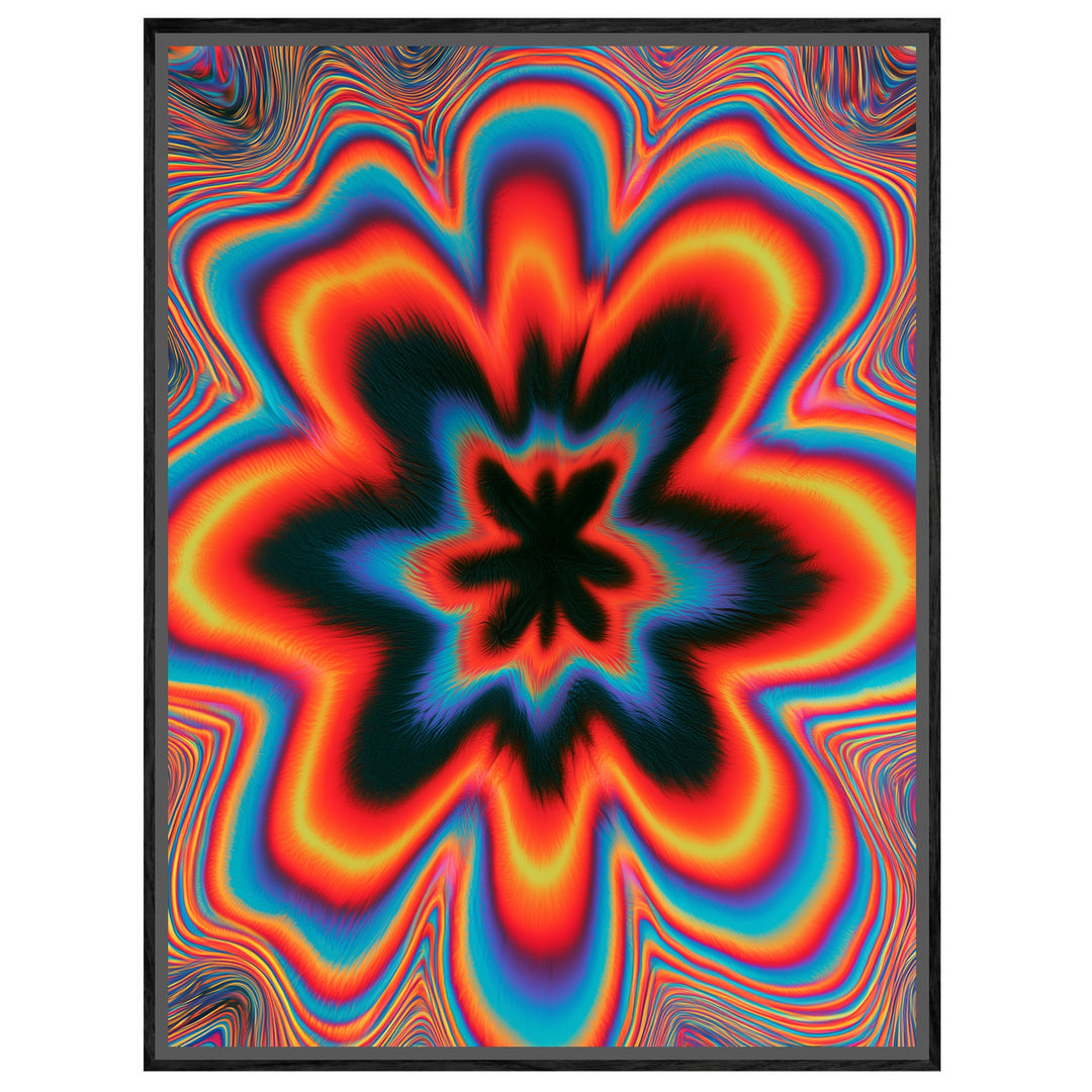 Psychedelische Blüte in Flammen Leinwandbild – Leinwandbild