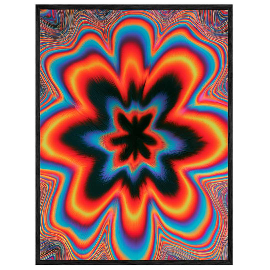 Psychedelische Blüte in Flammen Leinwand