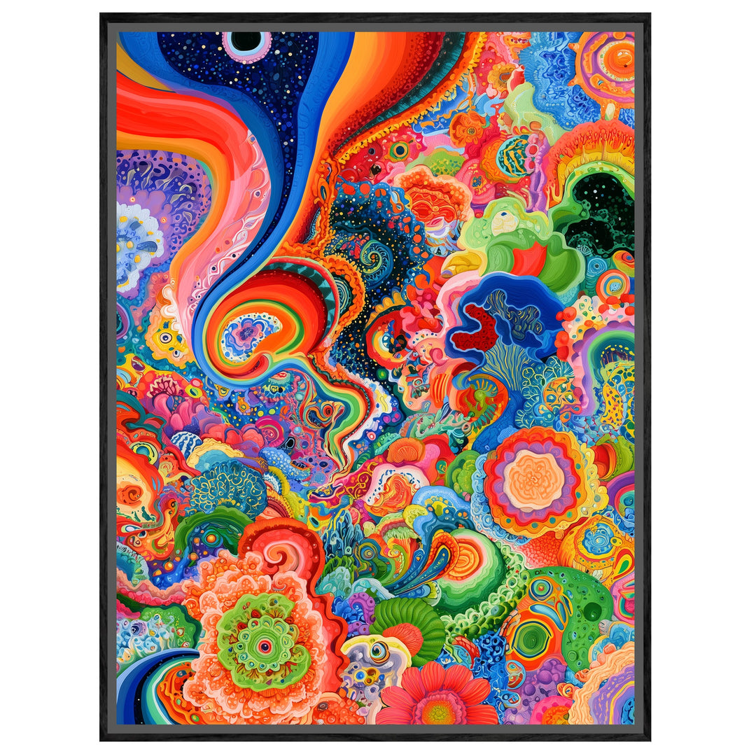 Psychedelische Farbwellen Leinwandbild – Leinwandbild