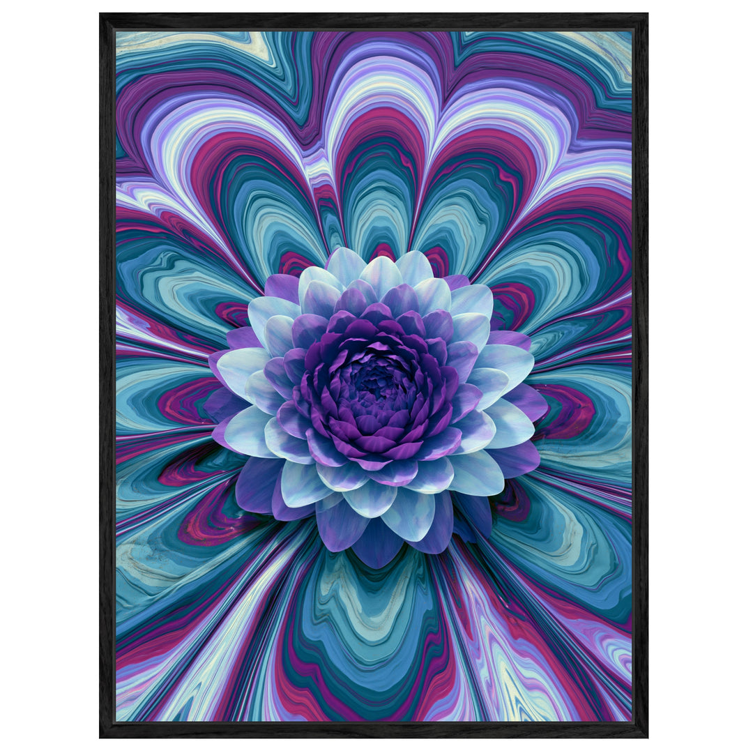Psychedelische Lotusblüte lila Leinwandbild – Leinwandbild