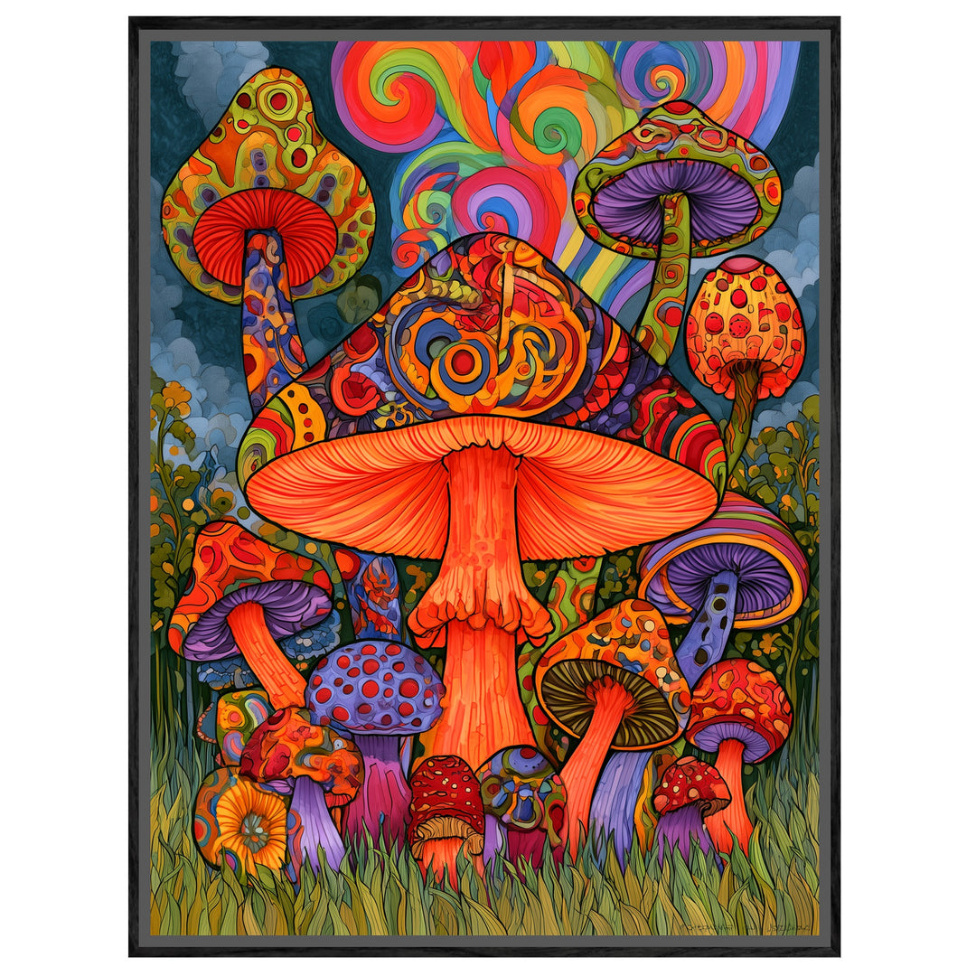 Psychedelischer Pilzwald Leinwandbild – Leinwandbild