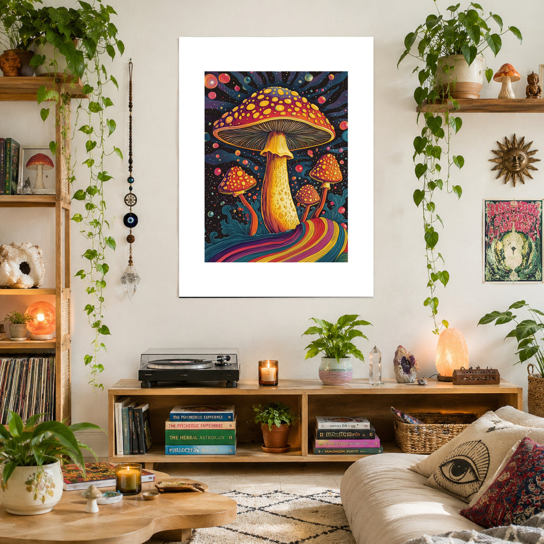 Psychedelische Pilze Poster Psychedelic – mattes Kunstdruck-Papier – Ansicht 3