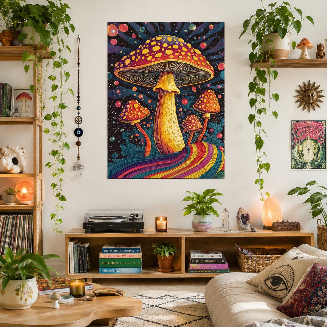 Psychedelische Pilze Leinwand Psychedelic – Leinwand auf Holzrahmen – Ansicht 4