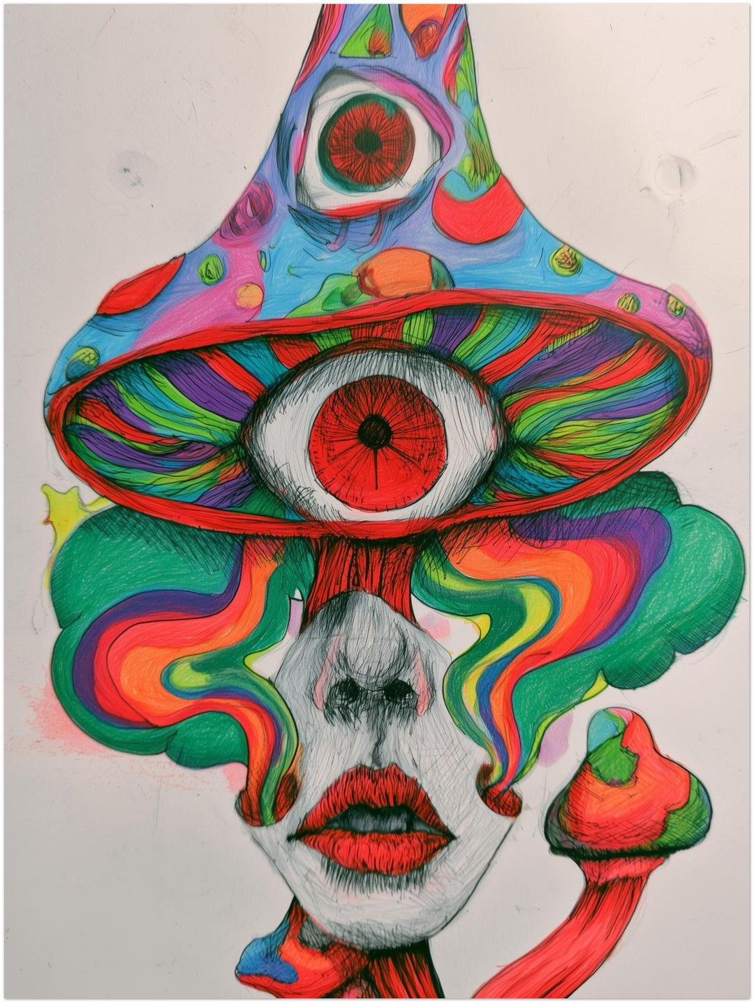 Psychedelischer Pilz-Blick Leinwandbild – Ohne Rahmen – Produktfoto