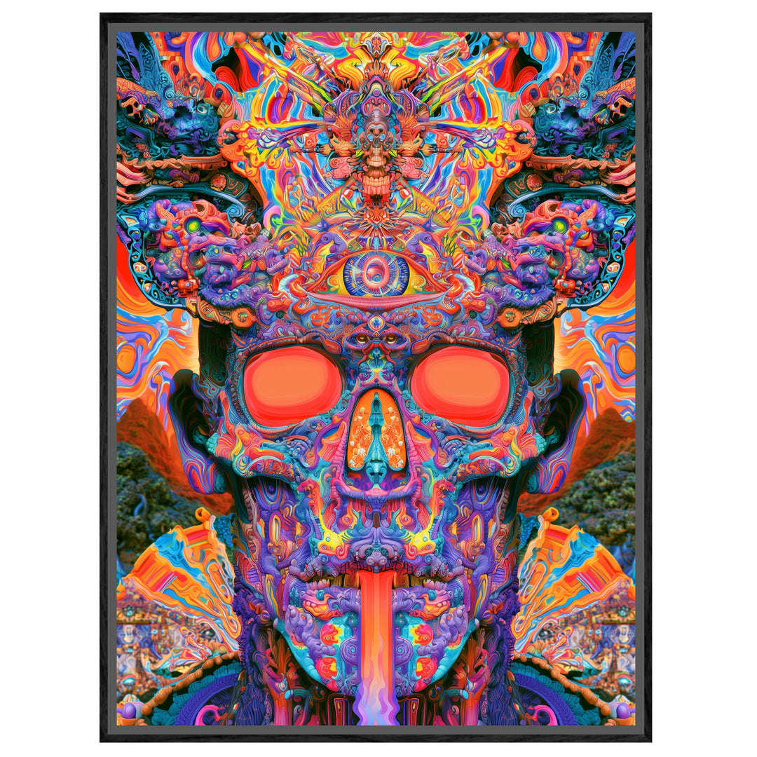 Psychedelischer Schädel mit drittem Auge Leinwandbild – Leinwandbild