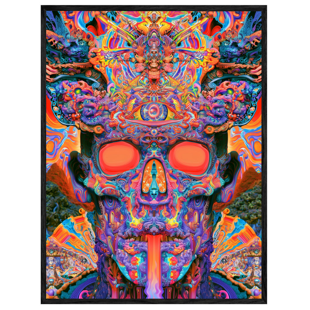 Psychedelischer Schädel mit drittem Auge Leinwand