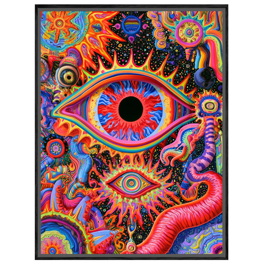 Buntes Auge mit Wimpernkranz Leinwandbild – Leinwandbild