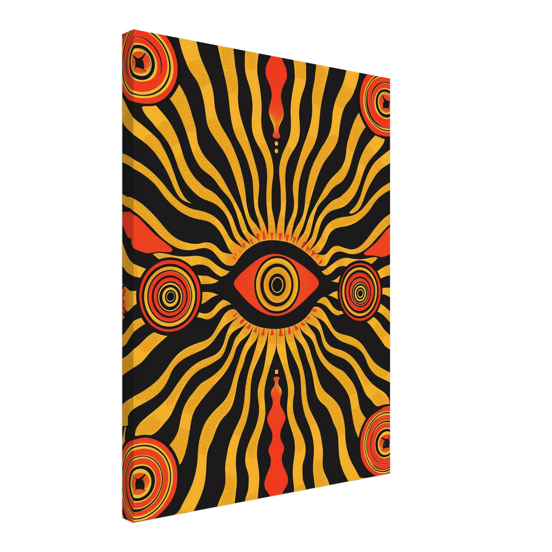 Allsehendes Auge psychedelisch Leinwandbild – Schräge Ansicht – Produktfoto