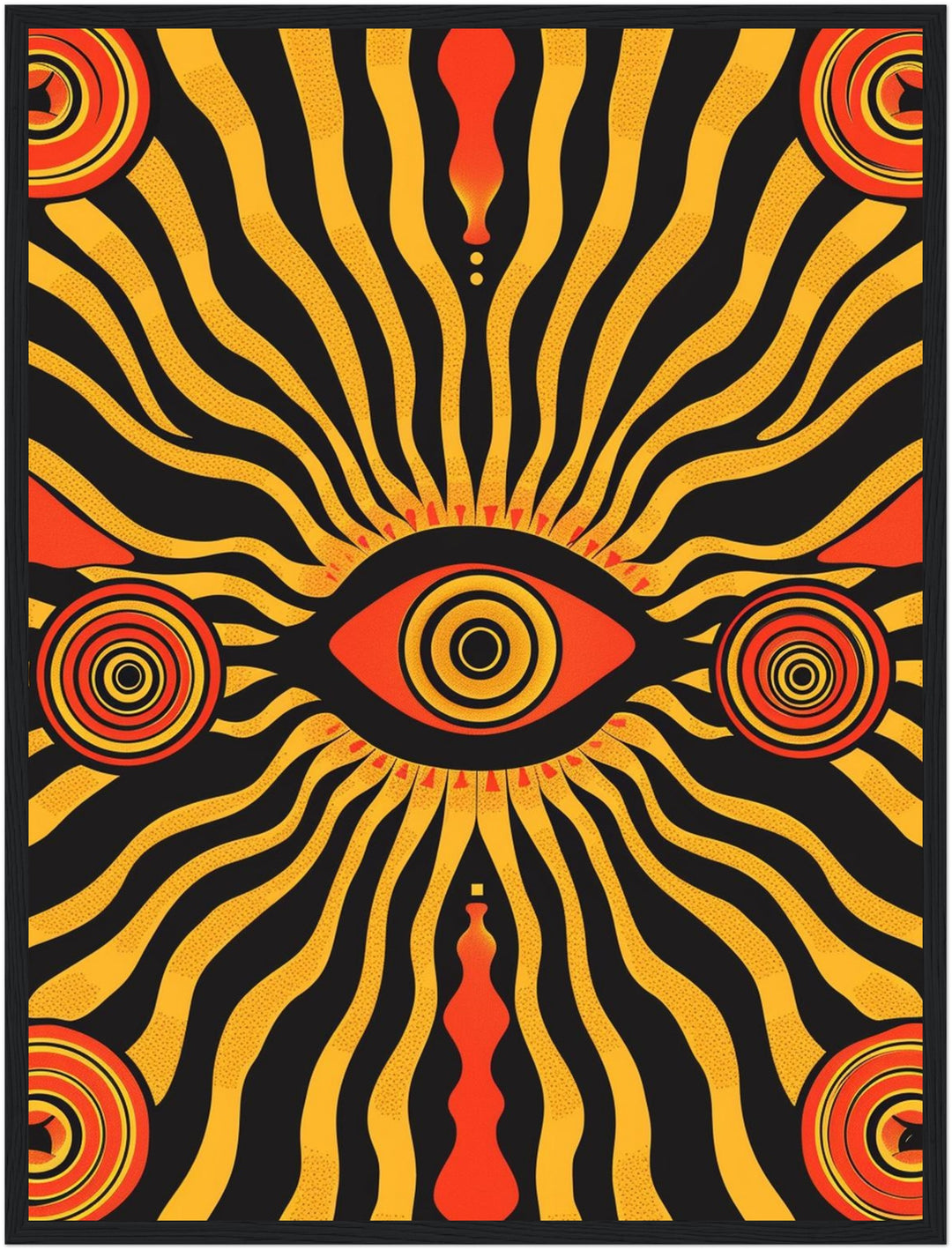 Allsehendes Auge psychedelisch Poster – Schwarzer Rahmen – Produktfoto