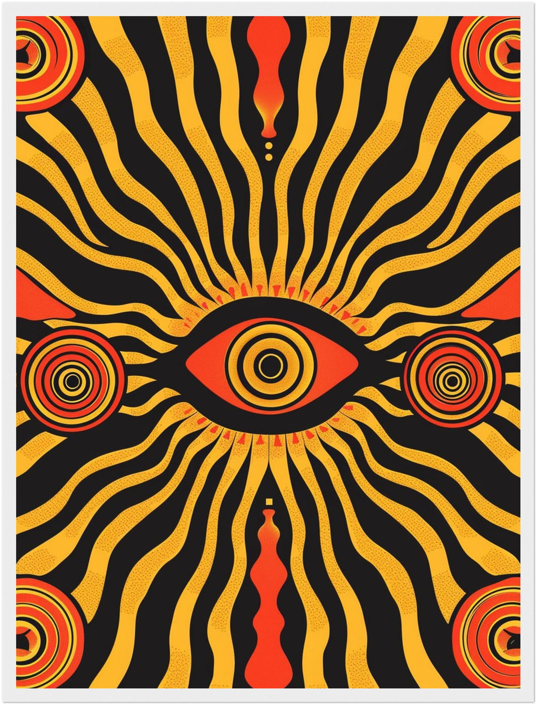 Allsehendes Auge psychedelisch Poster – Weißer Rahmen – Produktfoto