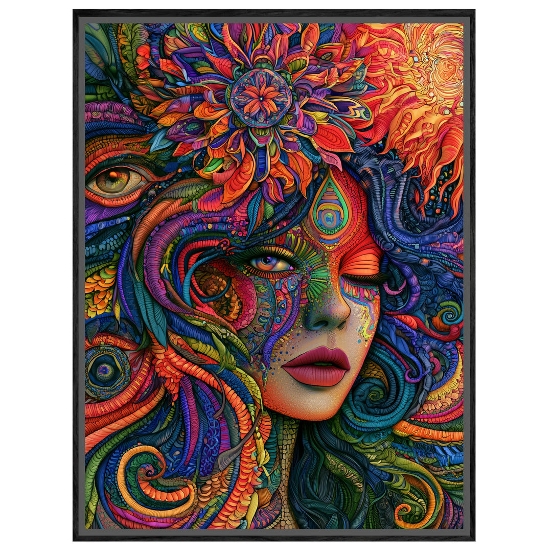 Psychedelische Göttin der Farben Leinwandbild – Leinwandbild
