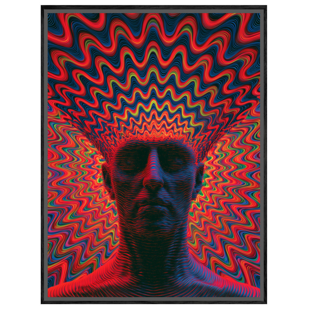 Psychedelischer Kopf in Wellen Leinwandbild – Leinwandbild