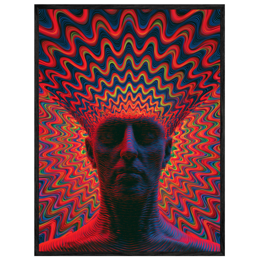 Psychedelischer Kopf in Wellen Leinwand