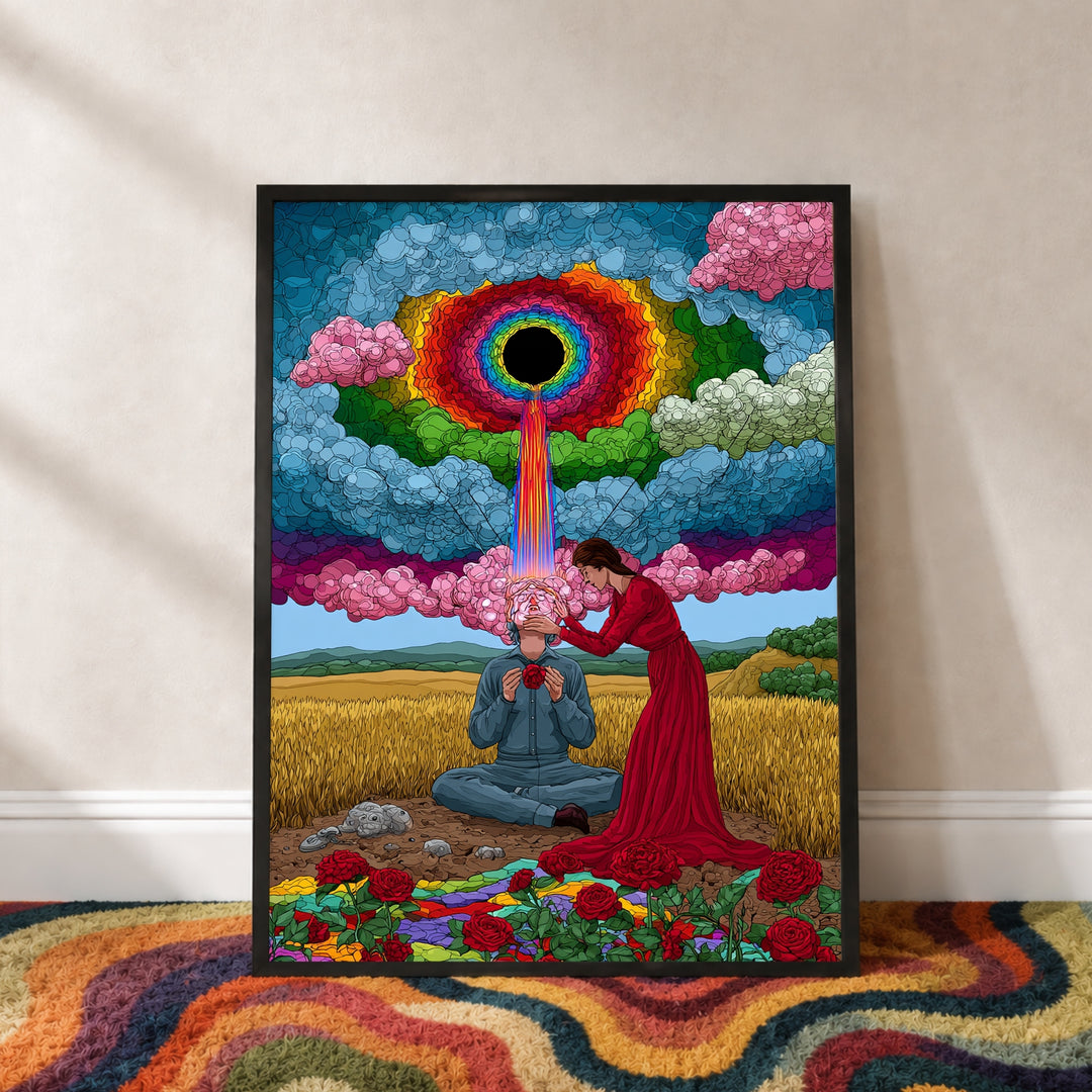 Regenbogen-Portal der Erkenntnis Poster – Schwarzer Rahmen – Produktfoto