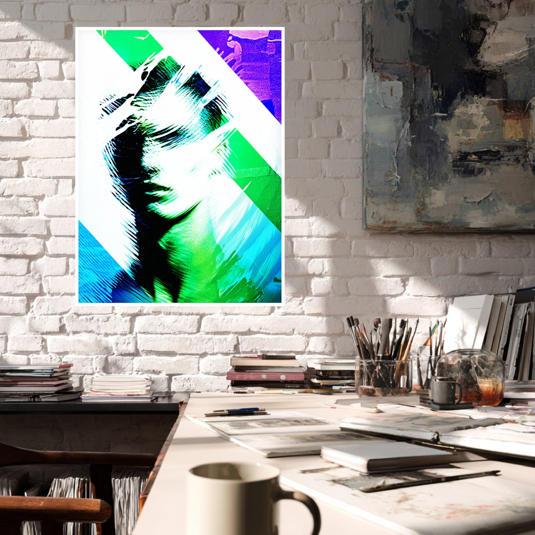 Verzerrte Körpersilhouette Poster abstrakt – mattes Kunstdruck-Papier – Ansicht 4