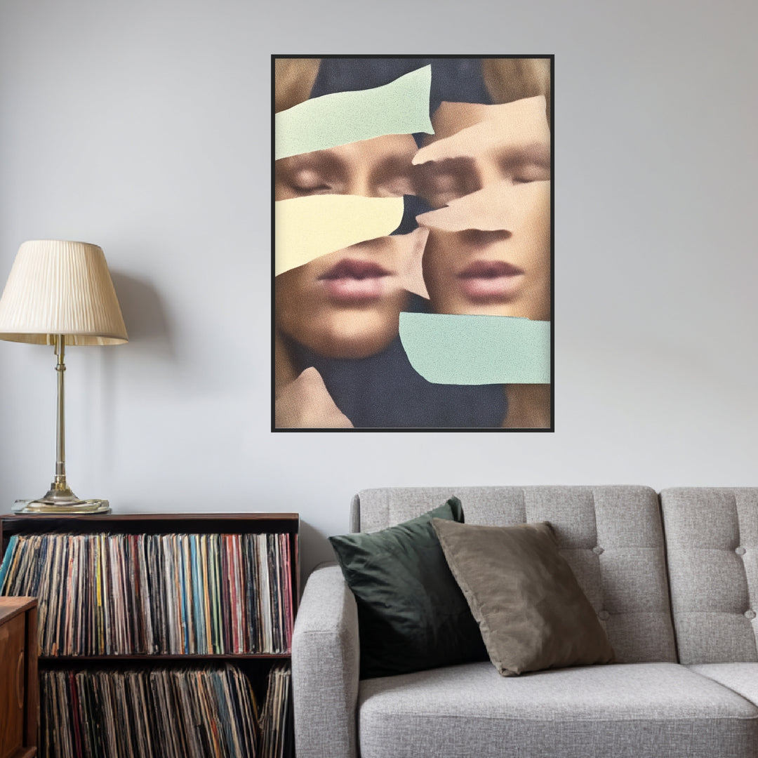 Zerrissene Gesichter Poster abstrakt – mattes Kunstdruck-Papier – Ansicht 3