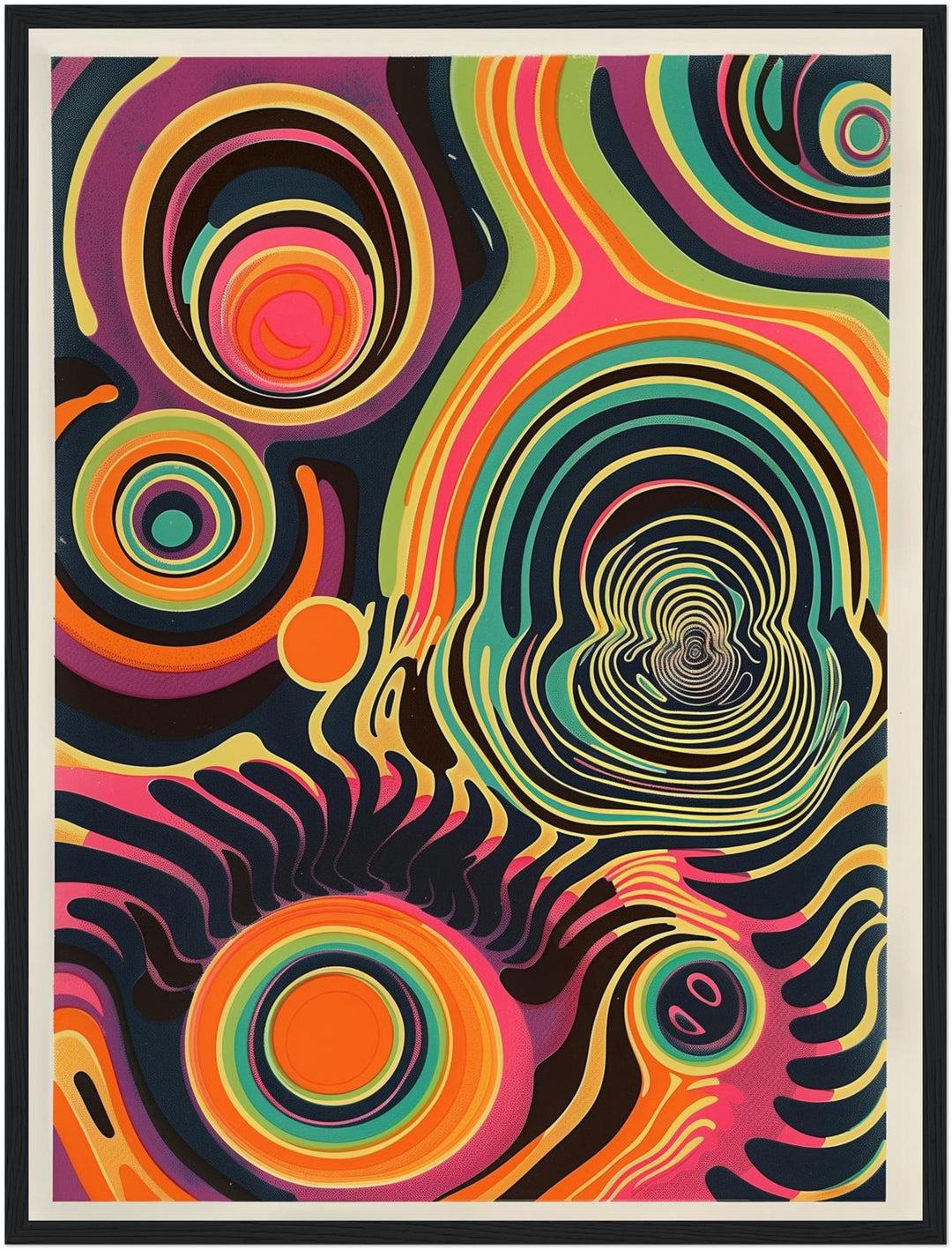 Bunte konzentrische Kreise Poster Psychedelic – mattes Kunstdruck-Papier – Ansicht 5