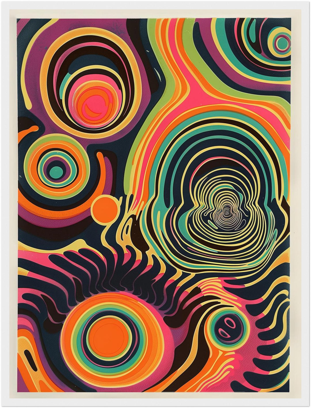 Bunte konzentrische Kreise Poster Psychedelic – mattes Kunstdruck-Papier – Ansicht 6