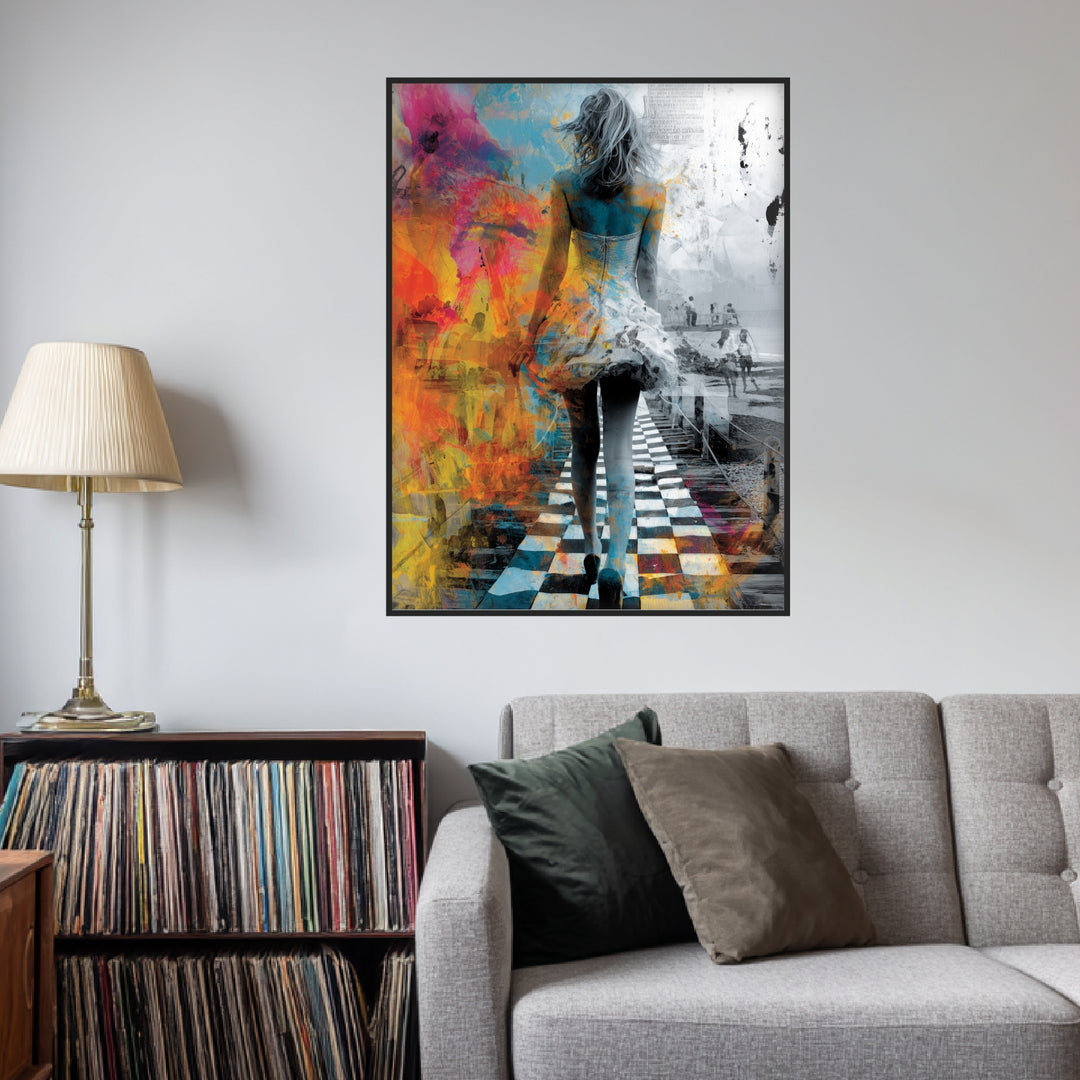 Bunte surrealistische Strandfrau Poster Psychedelic – mattes Kunstdruck-Papier – Ansicht 3
